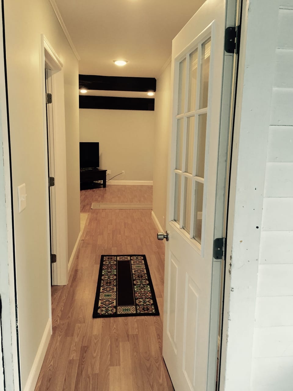 From the front porch - bedrooms located on the left and right.