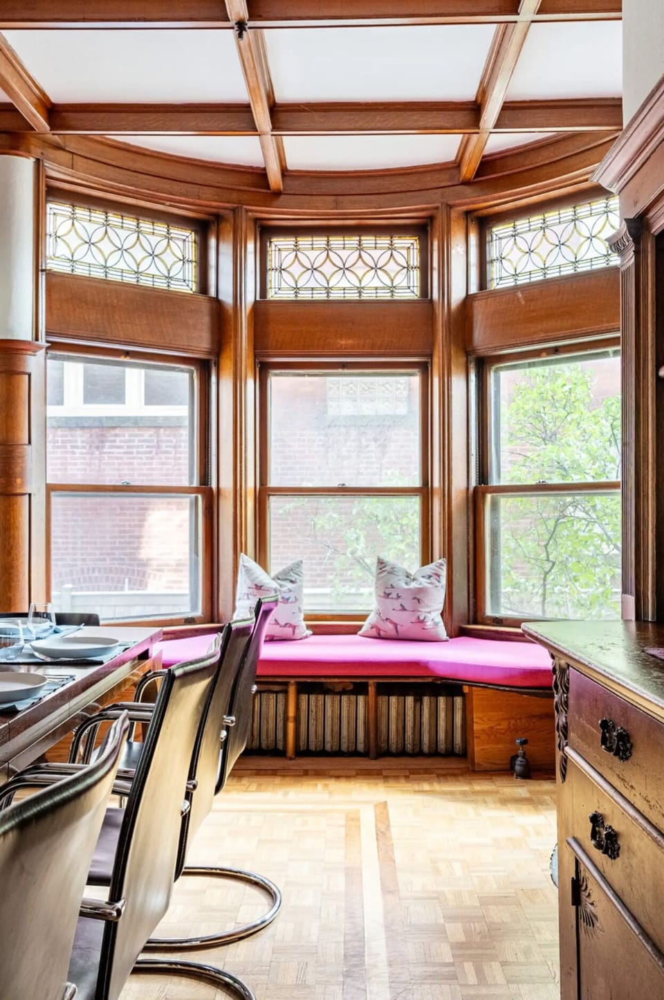 Sunny nook in the dining room, for when meals go long.