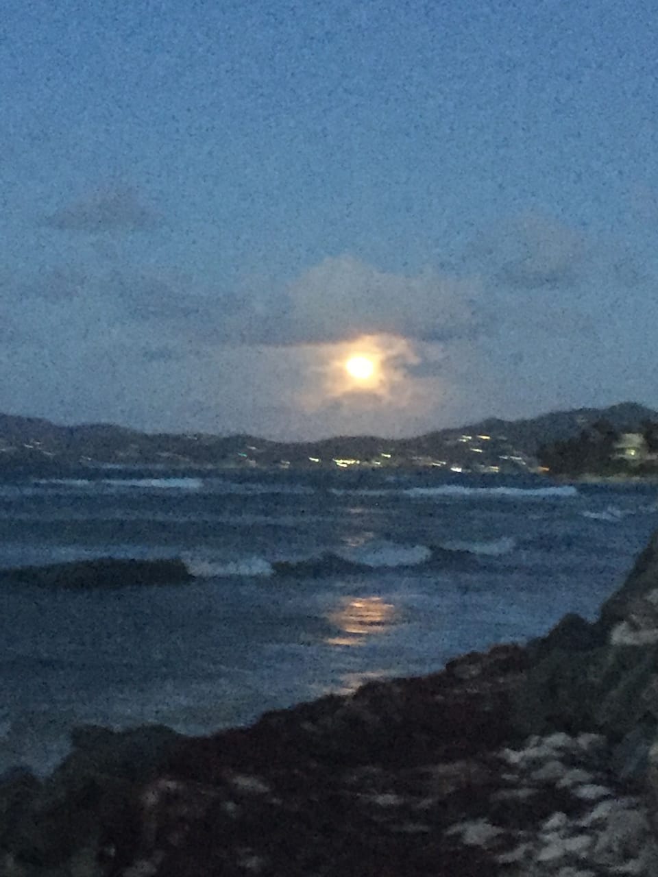 Nighttime view from our beach