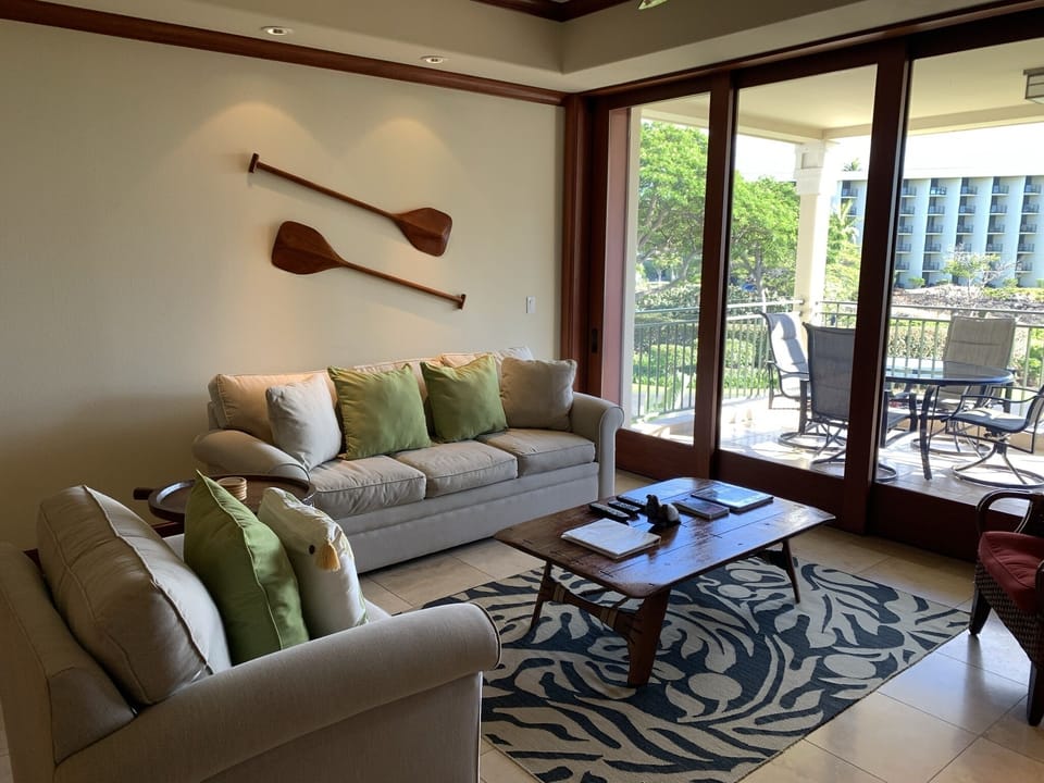 Comfortable living room with queen sofabed