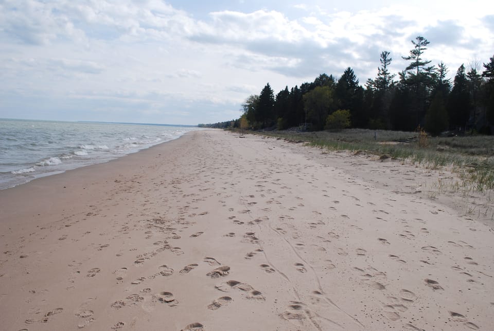Beach facing south....
