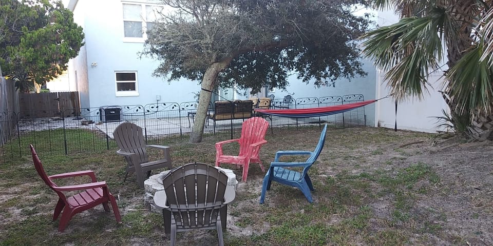 fire pit and hammock for your use