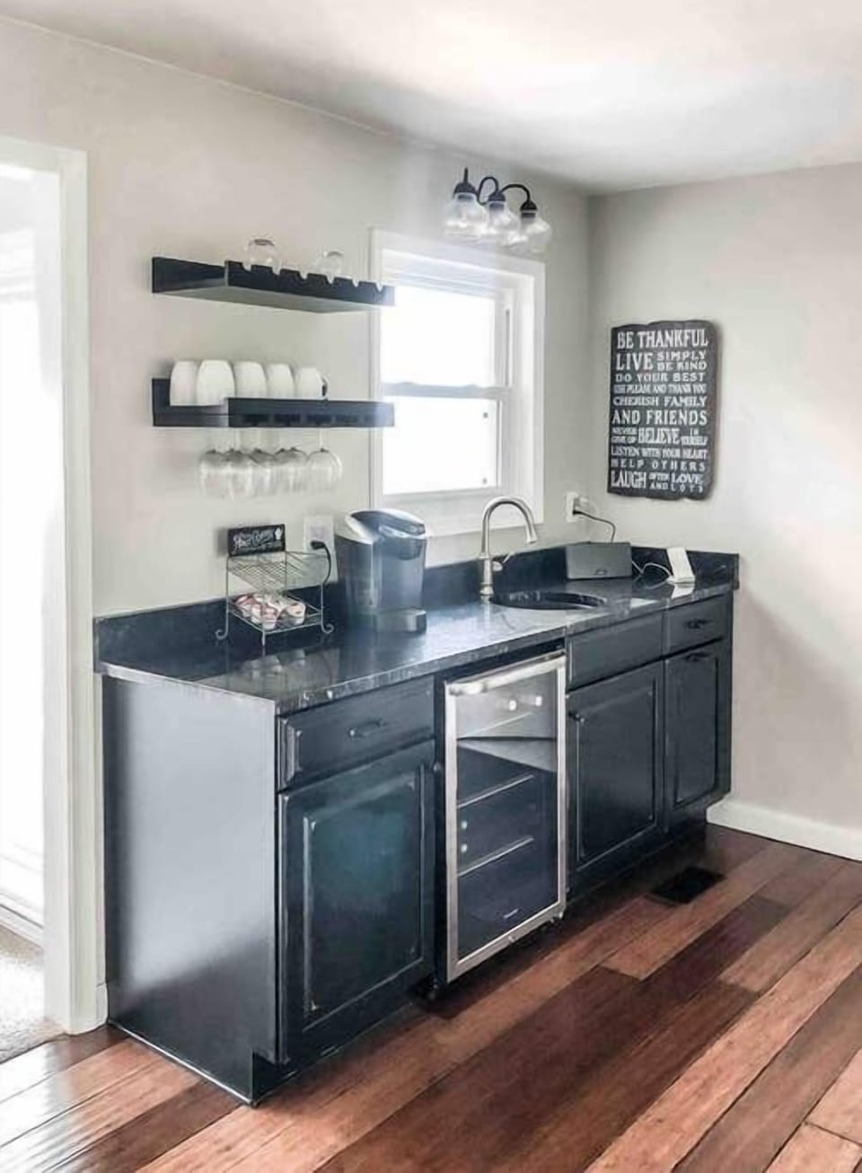 Beverage area with coffee maker 