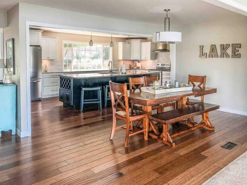 Large kitchen and dining space 