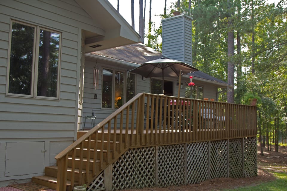 Relax on the Back Deck complete with grill and patio set