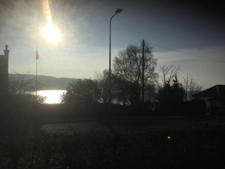 Loch view at dusk from front garden