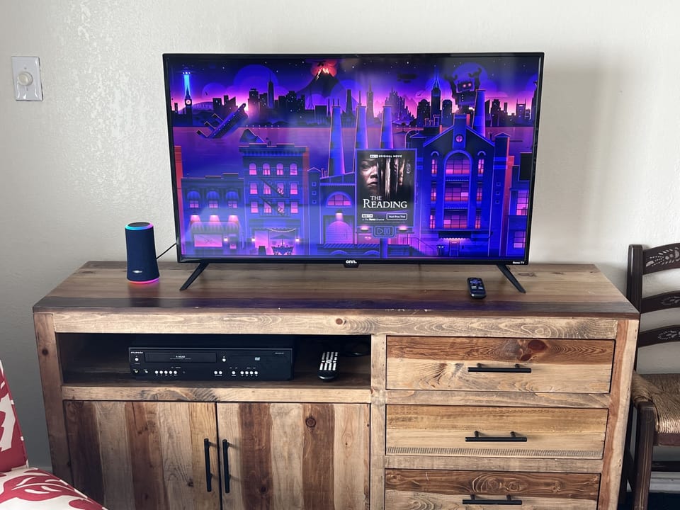 New Living Room Smart TV where you can watch your Netflix shows or Cable TV