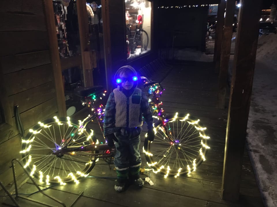 It's fun to walk around town at night!