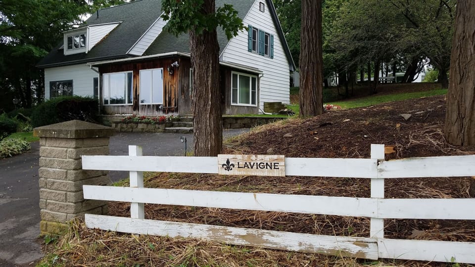 View of the front of the main house.
