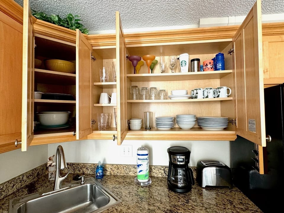Especially well stocked kitchen.
