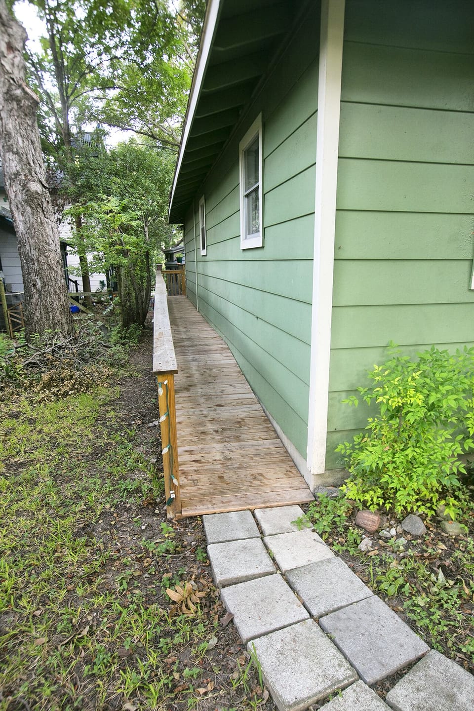 The Suite is accessed via this private and gently sloping ramp. 