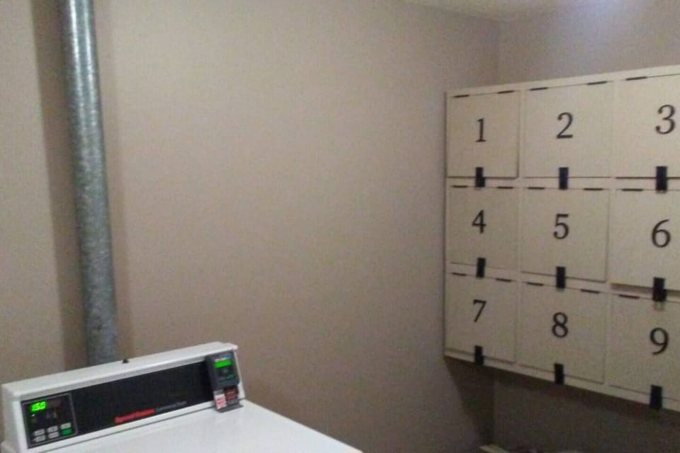 Laundry Room private laundry supply storage per unit