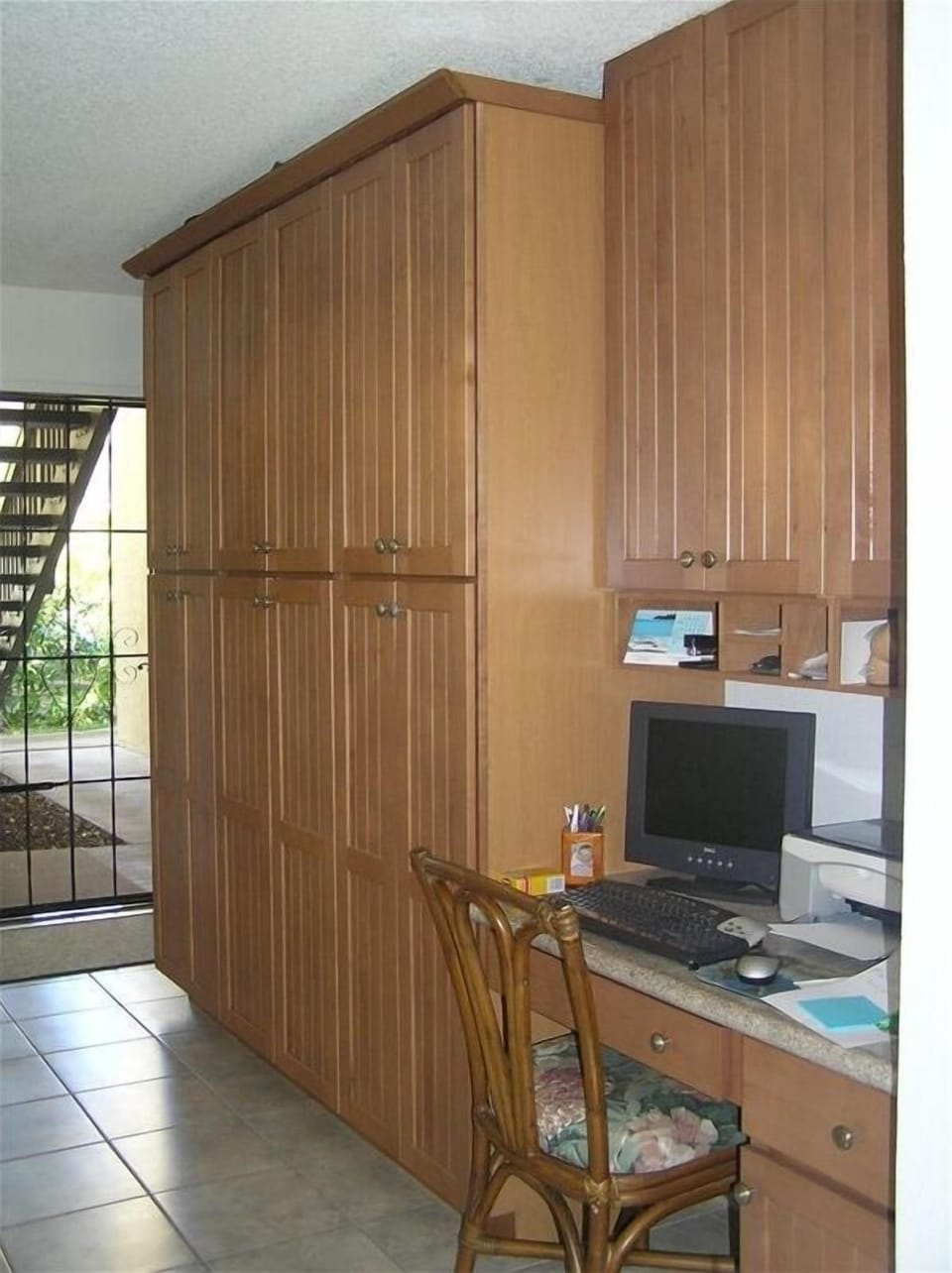 Hickory cabinets in kitchen and hall way