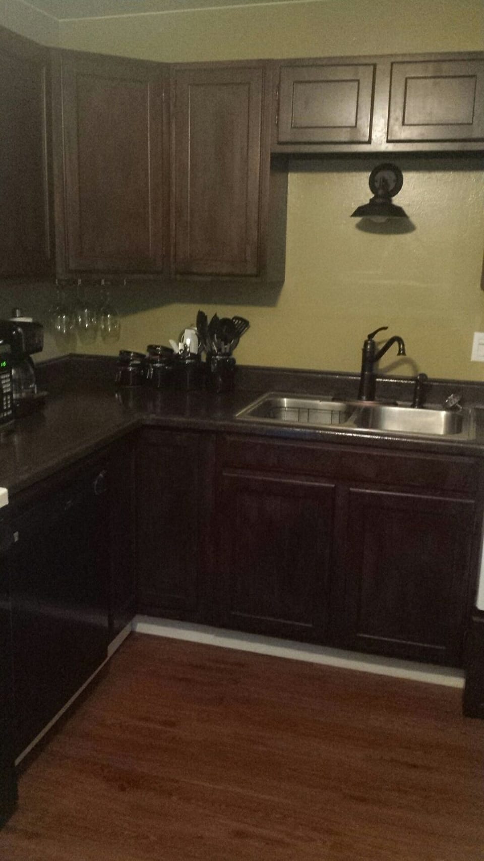 microwave, coffee pot, toaster, washer & dryer, dishwasher loaded kitchen