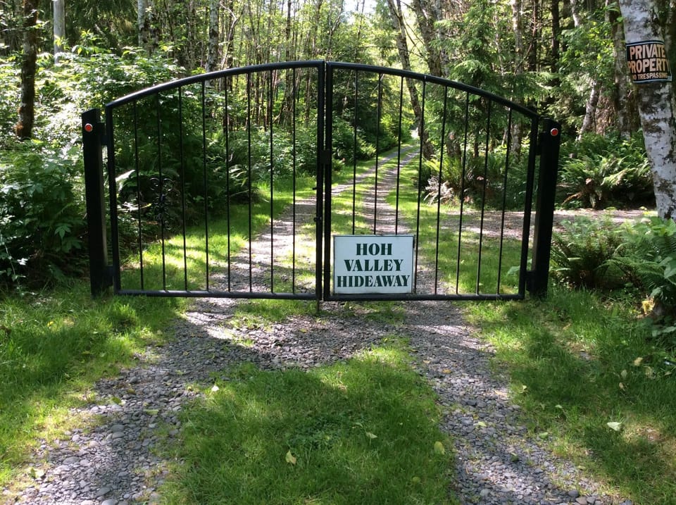 There is a locked gate with your personal code to ensure your privacy.