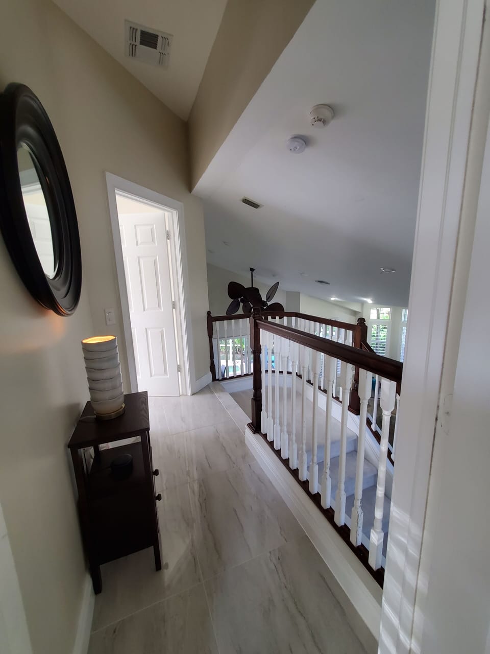 Upstairs landing overlooking the great room & kitchen