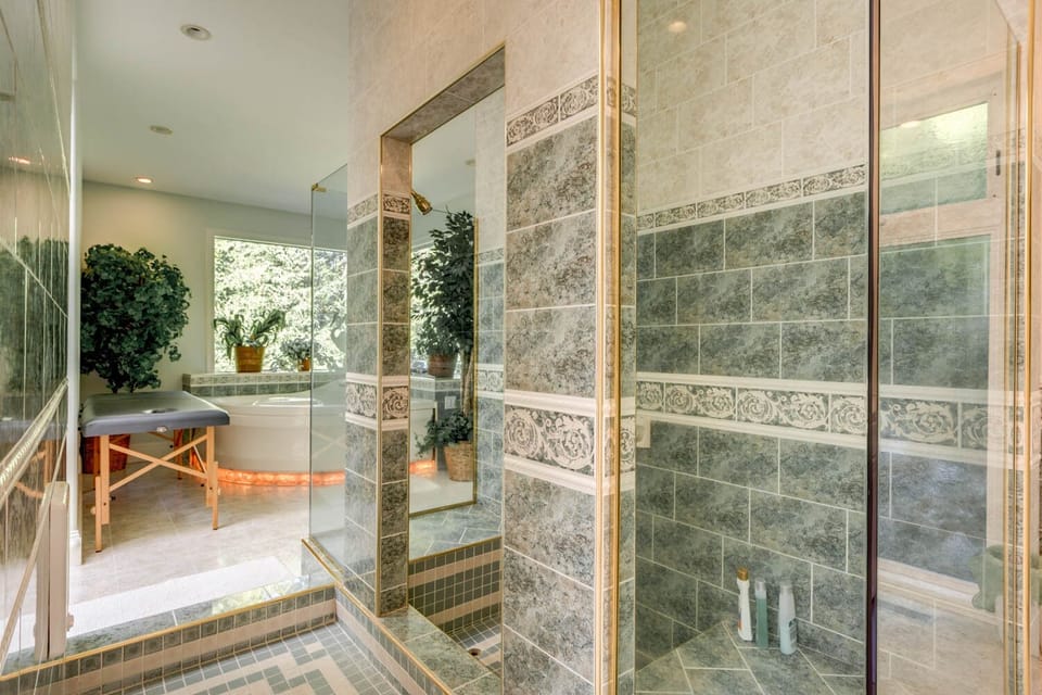 Shower near Jacuzzi