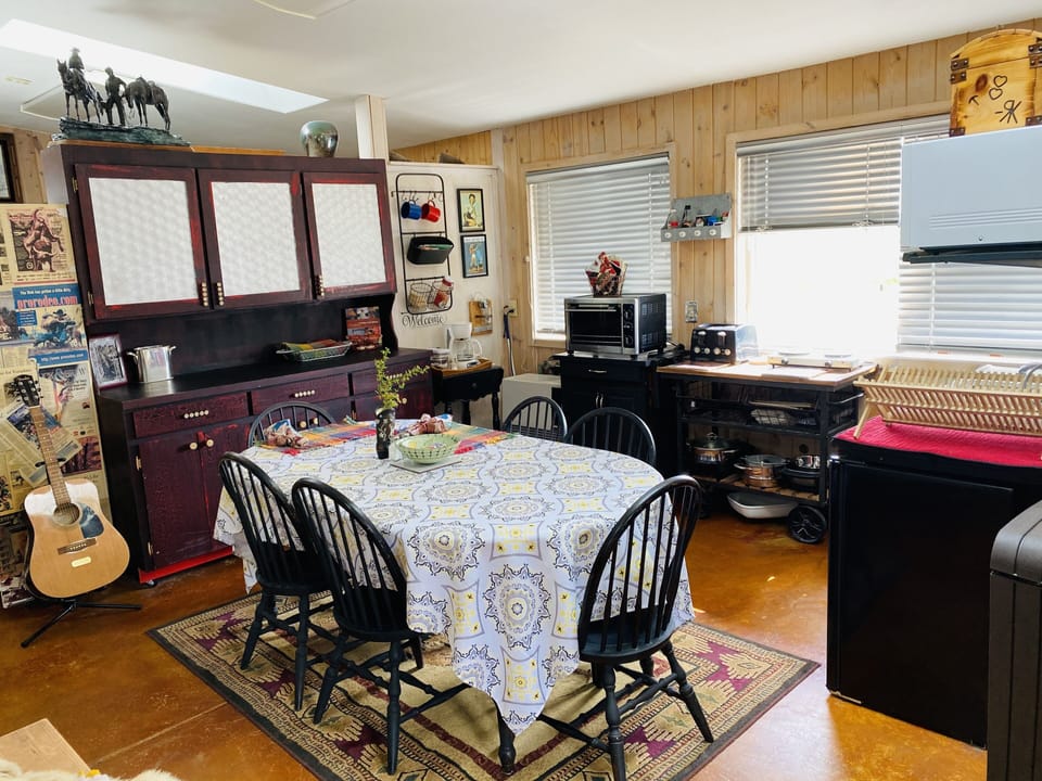 We've pieced together a "pioneer kitchen" in this converted artists studio