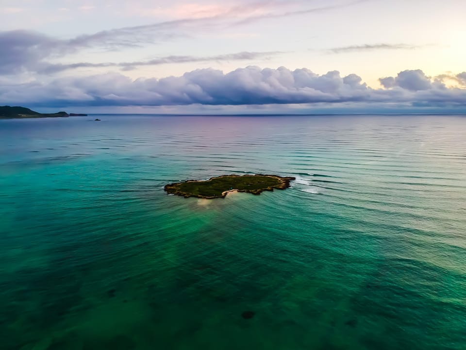Flat Island and Kailua Bay.  Great surfing on the right side. 