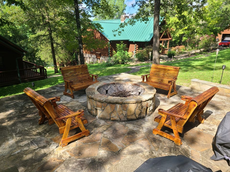 Fire pit (owners house and garage in background)