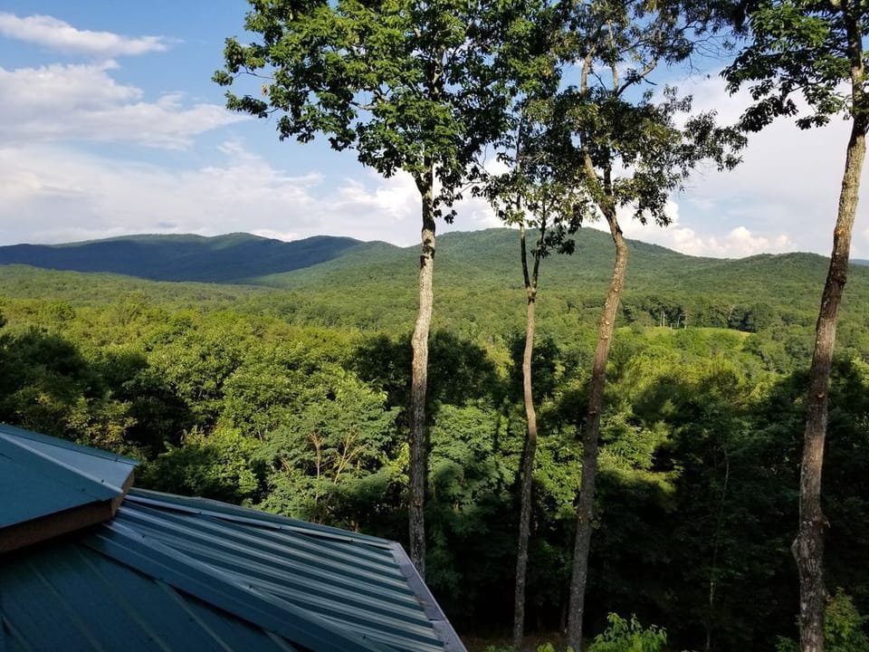 View of the mountains from the loft deck.