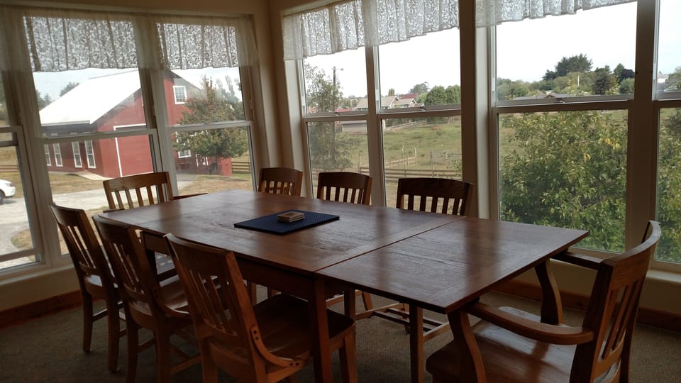 Dining room table with great pasture and wild life views!