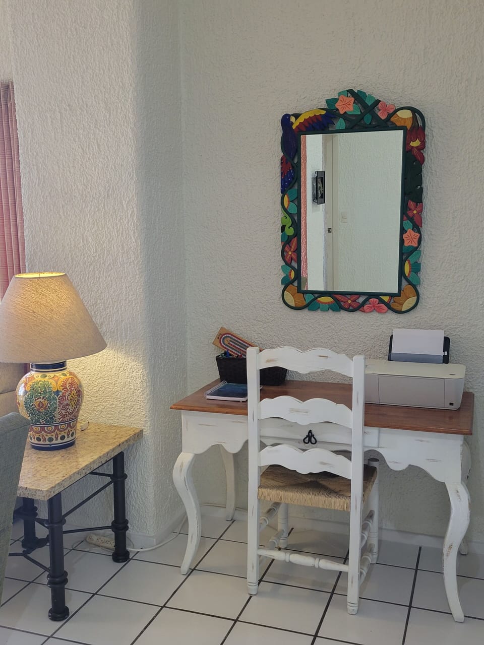 Desk with printer