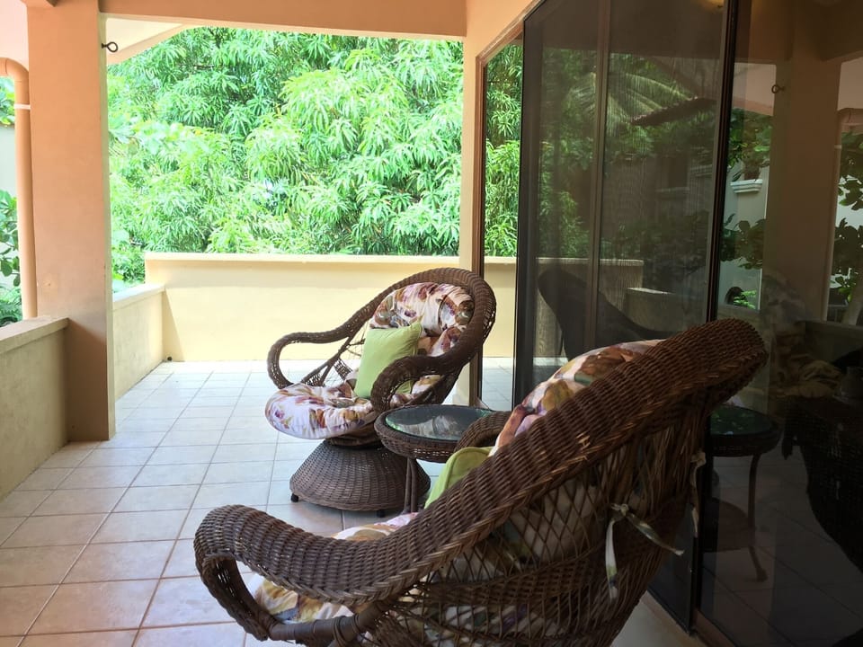 Covered balcony for relaxing with great view!