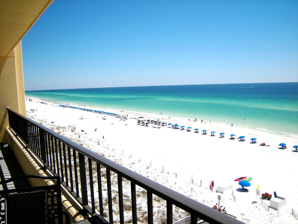 30 foot wide double balcony overlooking the beach