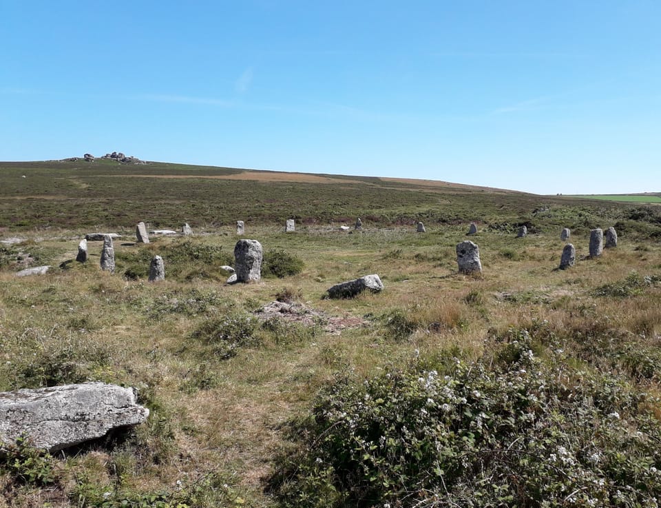 A glorious day at Tregeseal stone circle. 18 minutes from the Lodge.