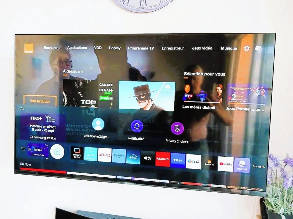 Smart TV with Netflix, Prime, YouTube, etc.,Orange TV (sign in on your account)