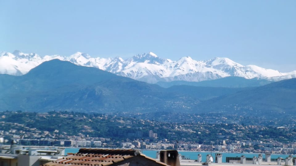 The Alpes Maritimes, with Nice in the foreground, pictured from the balcony