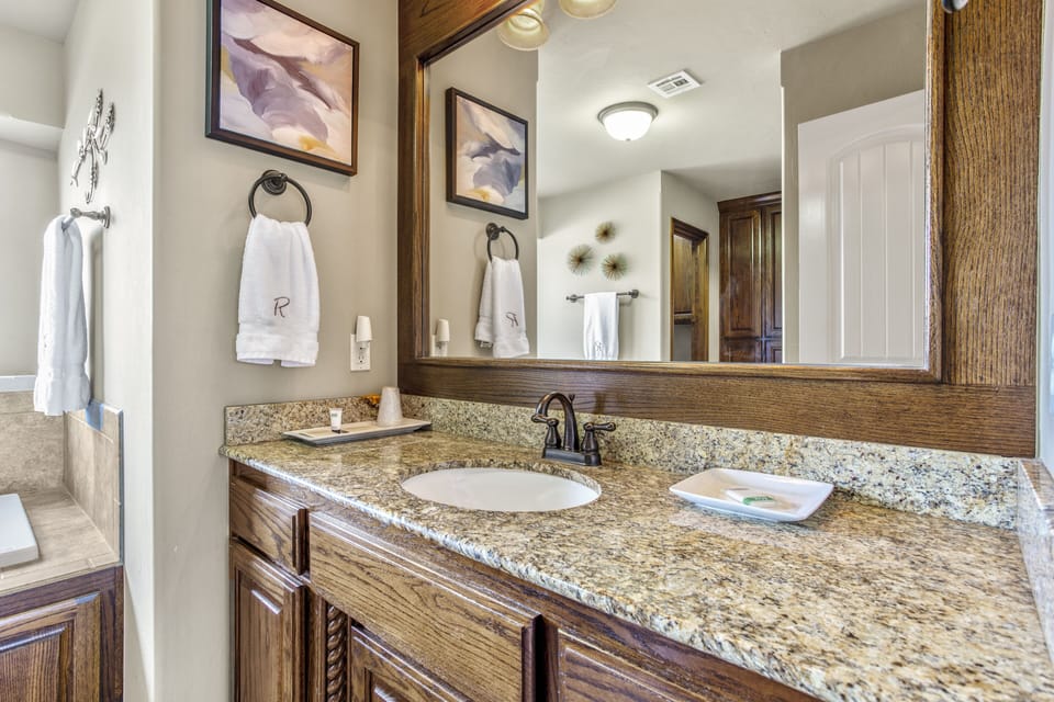 Master bath, extra large shower and jetted tub