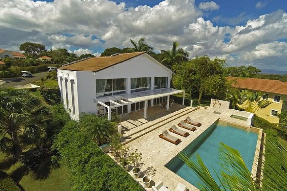 Elevated Front View of Villa