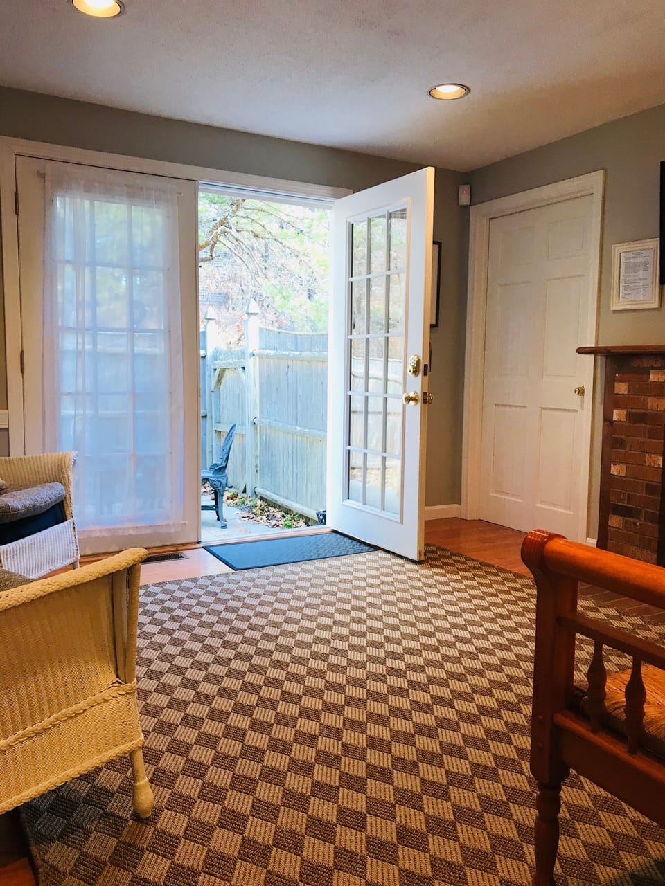 View out to the patio.