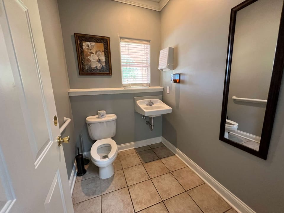 Half bathroom in the dining/game room