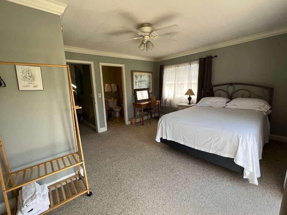The Willow Room, 2nd level, Queen bed. This room has mountain views and will sleep two guests.