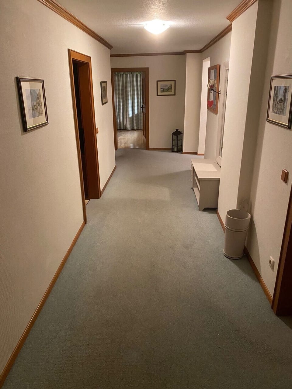 Wide hall gives a sense of space.