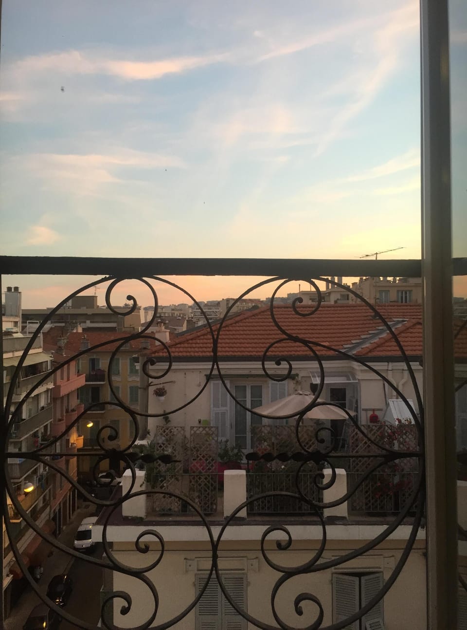 Sunset view from the living room