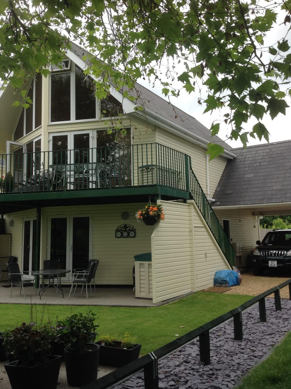 Holiday apartment and parking on ground floor. Owner apt above.