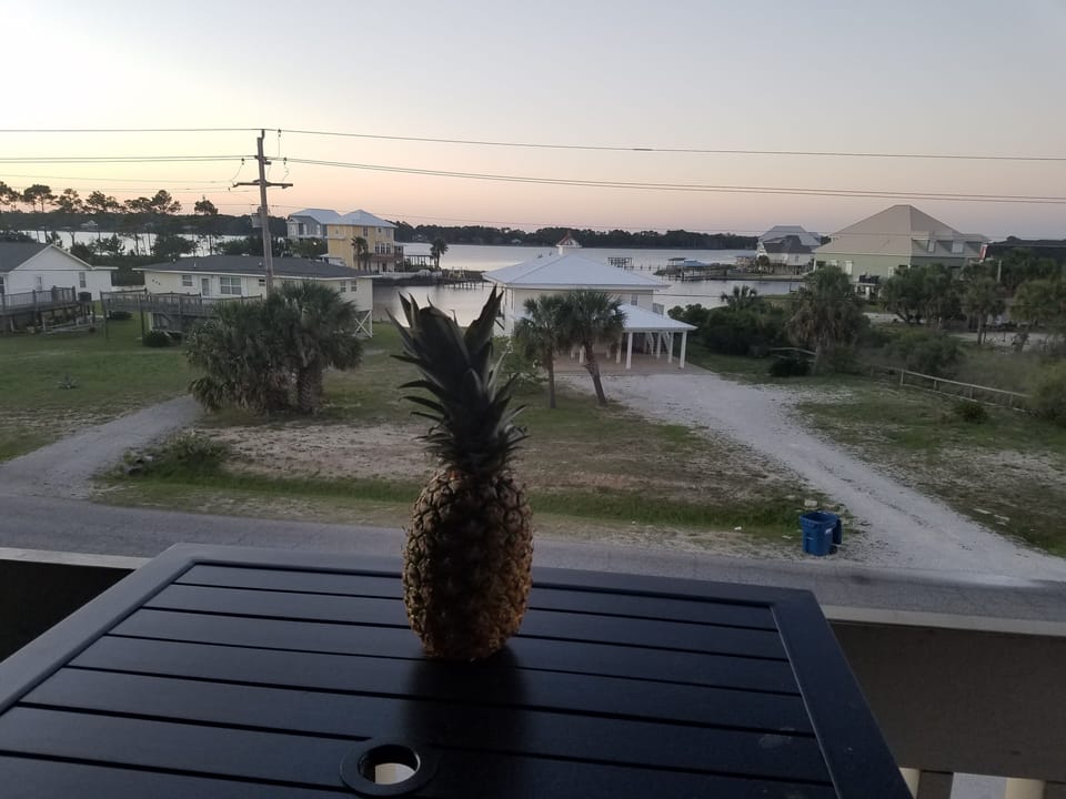 Balcony view at sunset