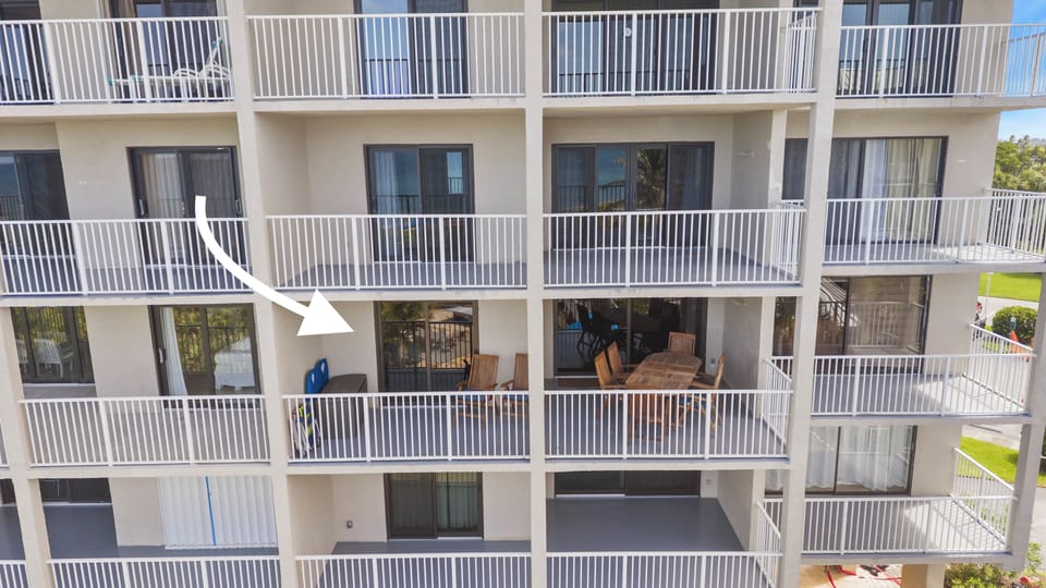 Extra large balcony with access from the master bedroom and the living room,