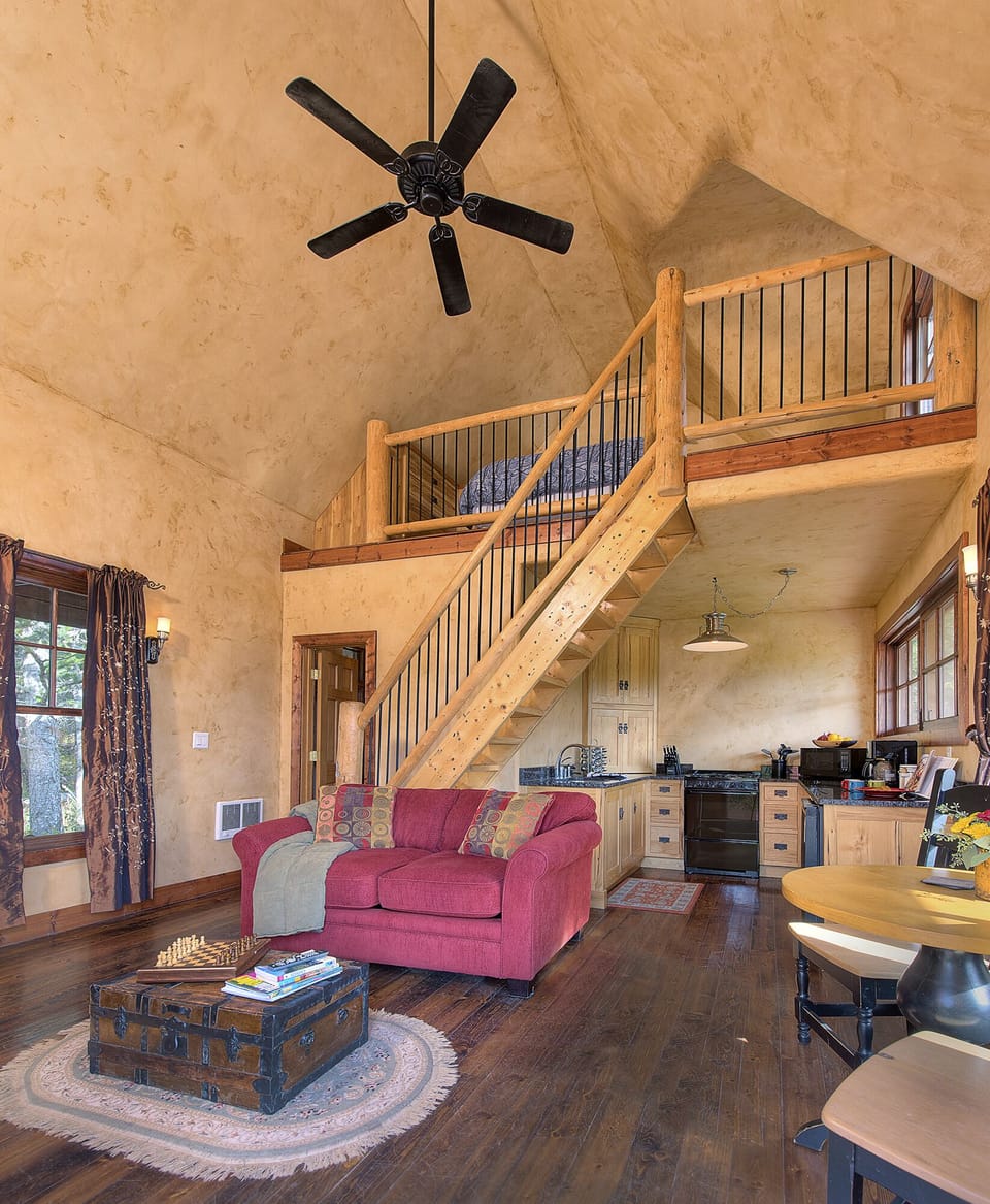 The cabin is small and thoughtfully laid out.  Perfect for a relaxing getaway!