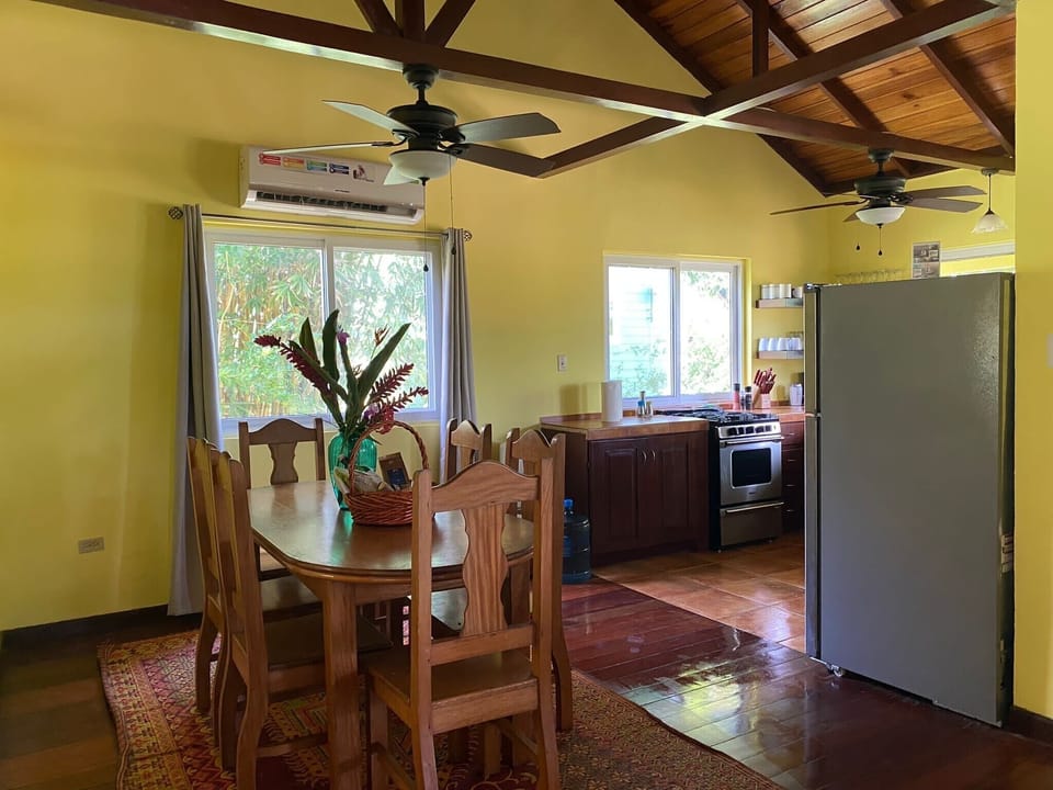 Well-stocked kitchen and indoor eating area, so you can have meals at home 
