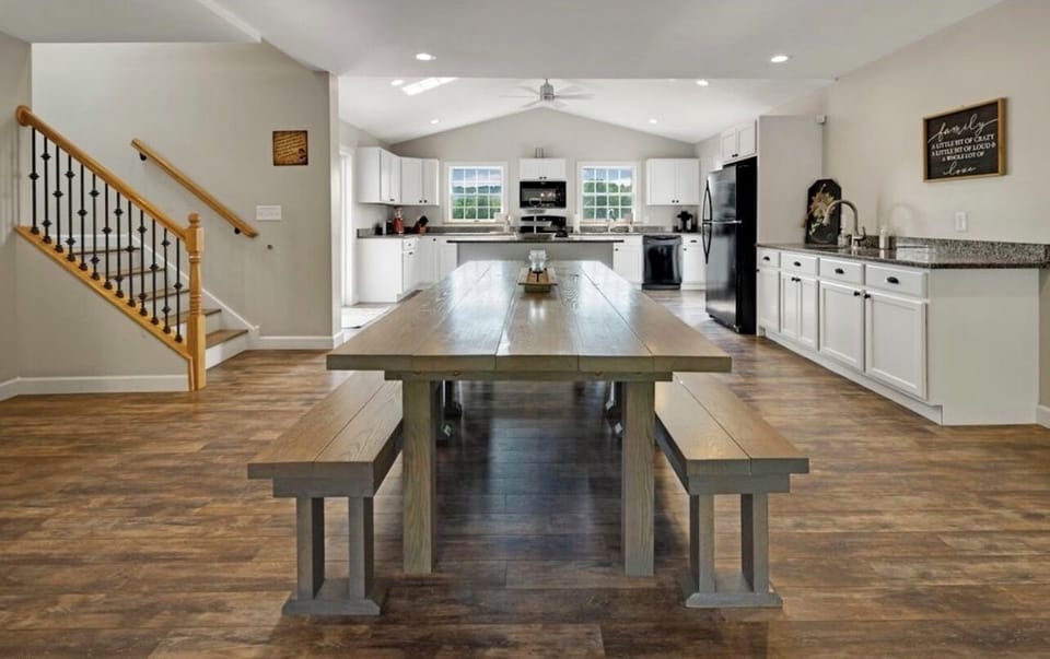 Kitchen with ample seating space 