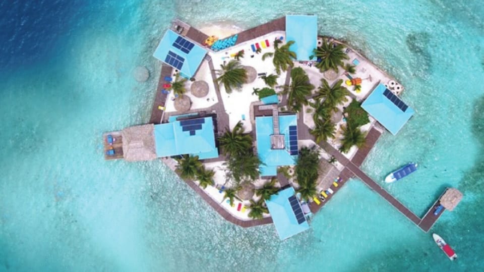 A unique Caribbean island getaway surrounded by crystal-clear waters.