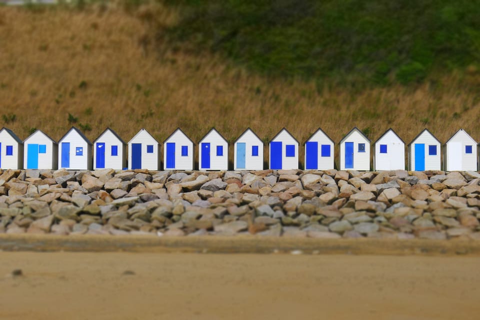 beach huts on Carteret beach