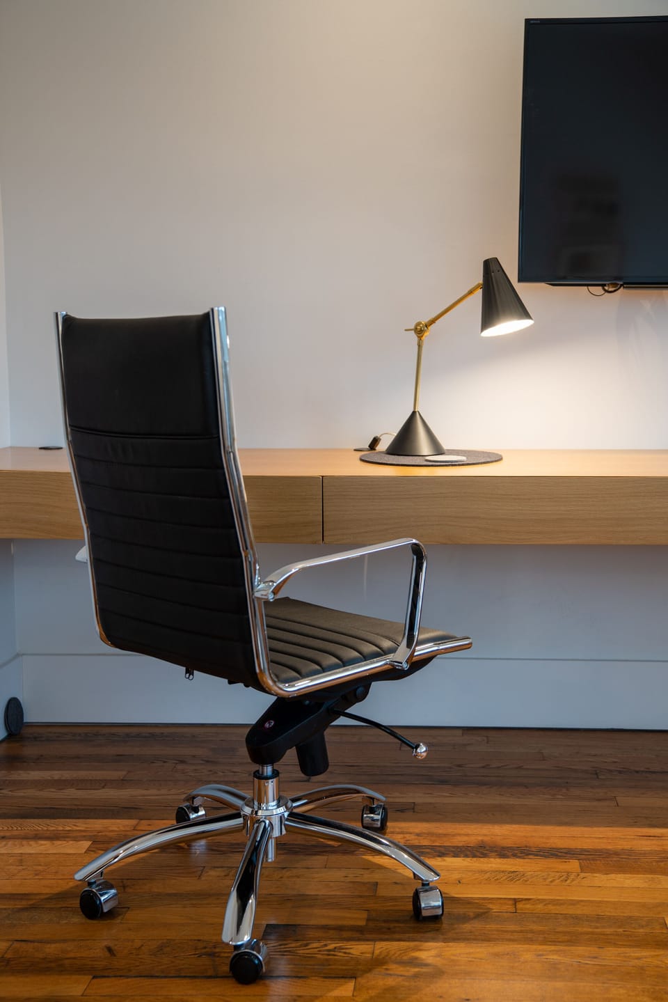 Office chair and desk in guest room