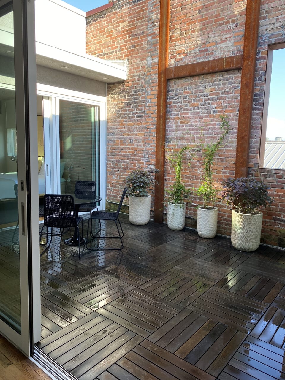 Seating for four in private patio