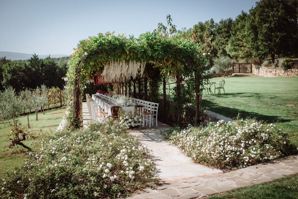 Outdoor banquet area
